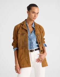 Fringe Shirt-Jacket in Suede at Madewell
